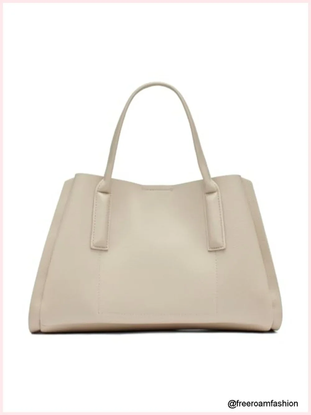 Faux Leather Satchel Bag With Adjustable Strap